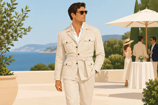 Linen Safari Suit Style for Refined Summer Events