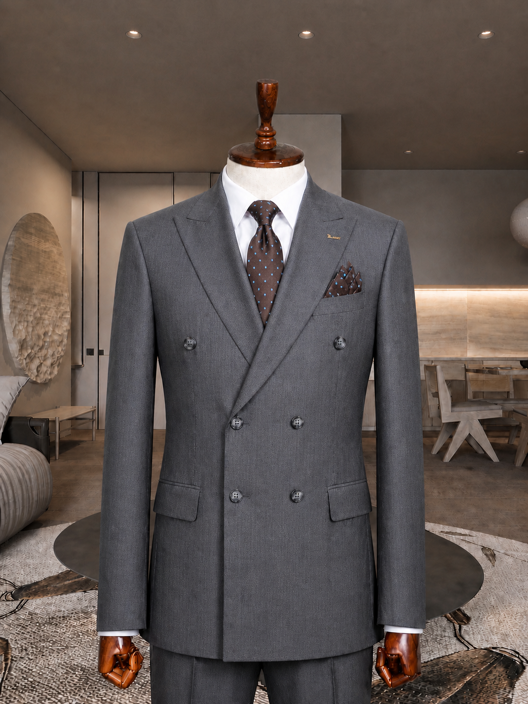 Ash Grey Double Breasted Suit – Zweireiher Dreiteiler Aschgrau | Harrison E Milano Berlin