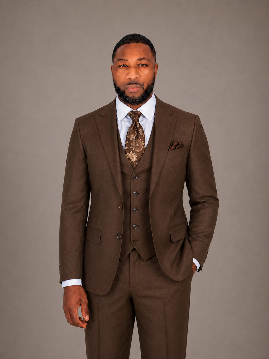 Camel 3-Piece Suit