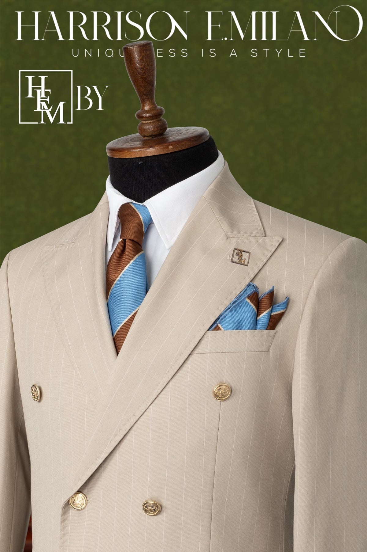 Vanilla Beige Double Breasted Suit