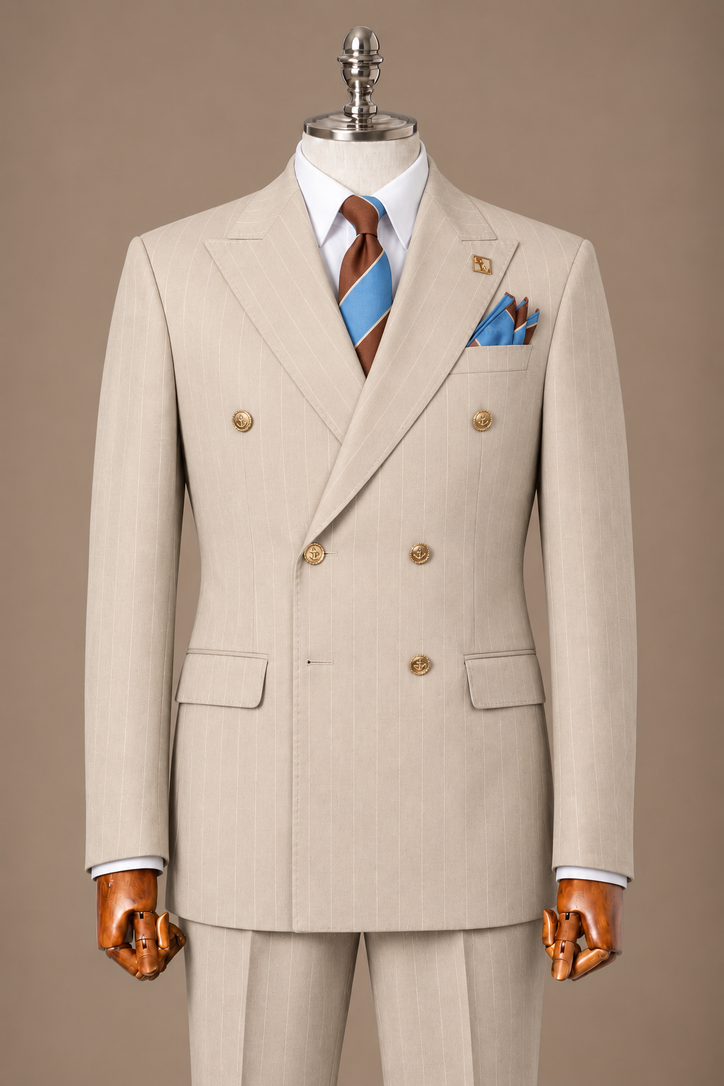 Vanilla Beige Double Breasted Suit