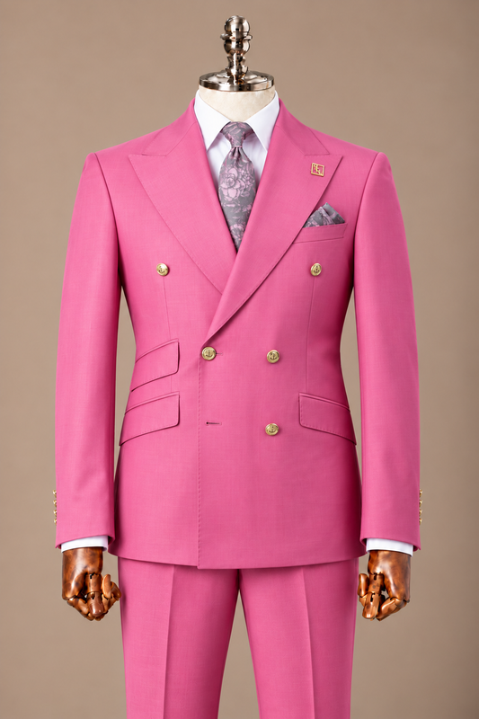 Pink Double-Breasted Men’s Suit – Zweireiher Anzug Pink | Harrison E Milano Berlin